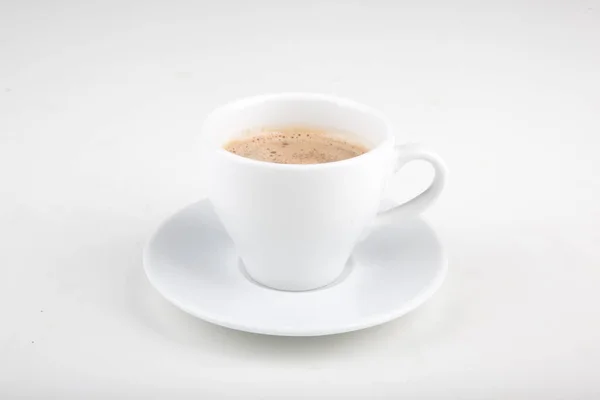Piccola Tazza Cacao Sfondo Bianco Una Tazza Bianca — Foto Stock