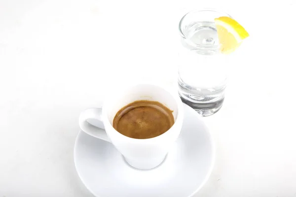 Temiz Bardakta Limonlu Espresso — Stok fotoğraf