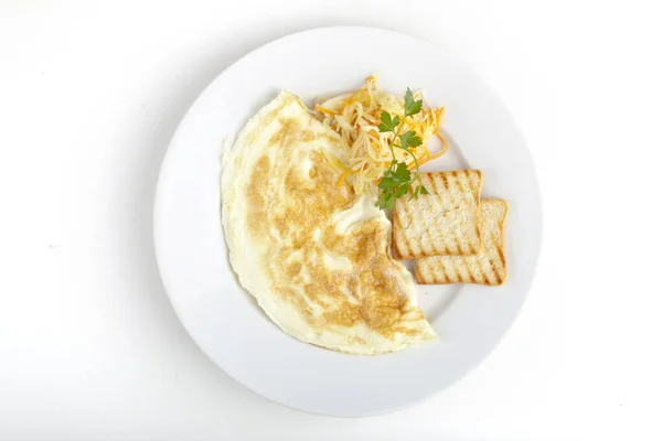 Deliciosa Tortilla Con Pan Blanco Tostado Col — Foto de Stock