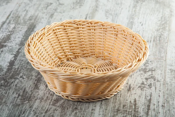 Wooden Basket Wooden Background — Stock Photo, Image