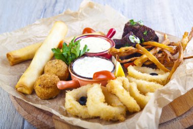 Bira çerezleri peynir kıtır kıtır peynirler baharatlı peynir topları soğan halkaları