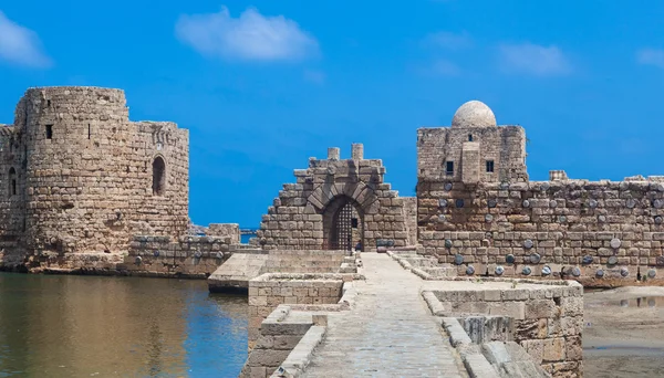 Castelo do Mar de Sidon Crusader, Líbano — Fotografia de Stock