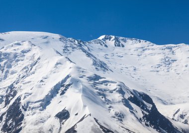 Leinin tepe, kamp 2 görünümünden, Pamir Dağları, Kırgızistan zirvesine