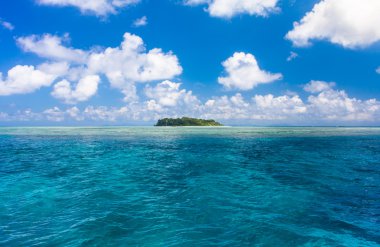 Turquoise ocean water and Idyllic tropical island of Sipadan in clipart