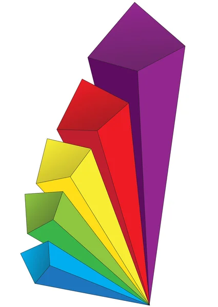 Gekleurde volumetrische pijlen — Stockvector