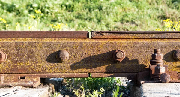 Junta de carriles ferroviarios —  Fotos de Stock