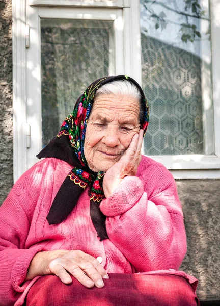 Good pensive grandmother — Stock Photo, Image
