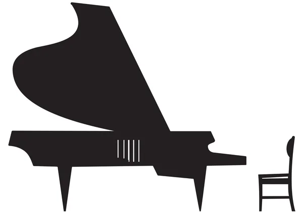 Silhouette of a grand piano — Stock Vector