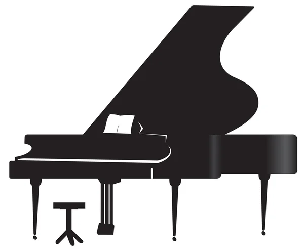 Silueta de un piano de cola — Vector de stock