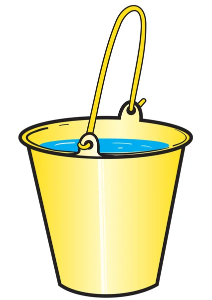 Yellow bucket with water — Stock Vector