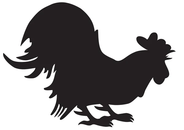 Silhouette of cock — Stock Vector