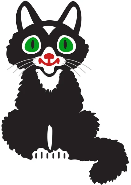 Un gatito negro — Vector de stock