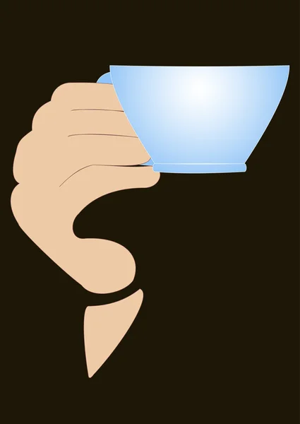 Mão com xícara de chá —  Vetores de Stock