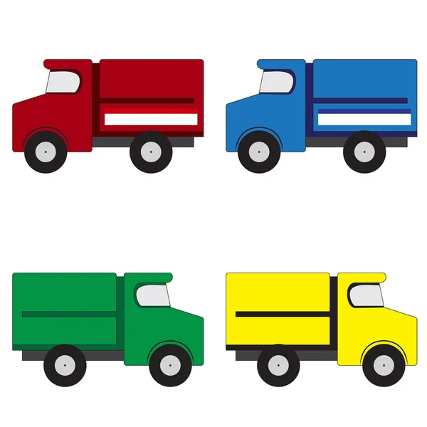 4 camiones — Archivo Imágenes Vectoriales