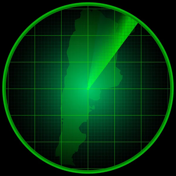 Tela de radar com a silhueta da Argentina —  Vetores de Stock