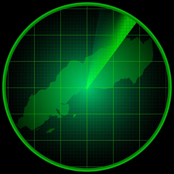 Écran radar avec la silhouette de la Suède — Image vectorielle