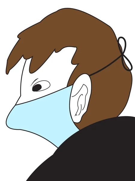 De man in een medische masker — Stockvector