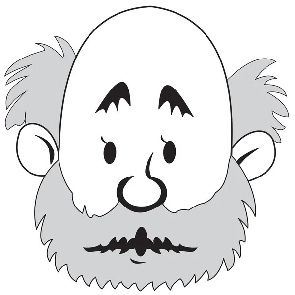 Glatzkopf mit Bart — Stockvektor