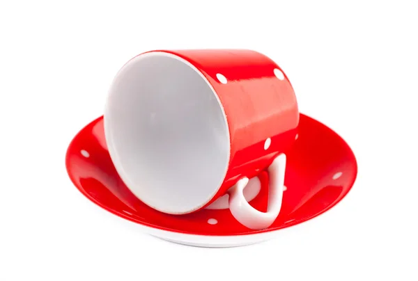 Röd coffe cup på vit bakgrund — Stockfoto
