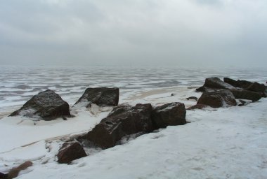 Kutupsal çizgi sonra kar bir sürü Rus Nord'daki kış orman