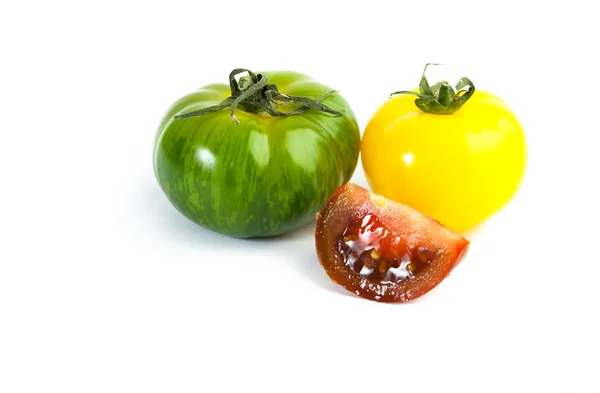 Diferentes colores tomates, Solanum lycopersicum — Foto de Stock