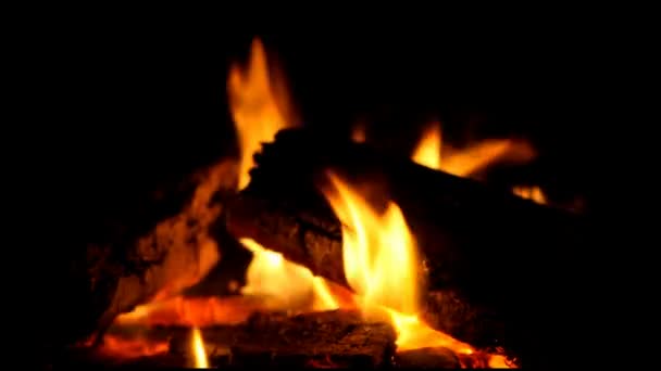 暖炉で薪を燃やす — ストック動画