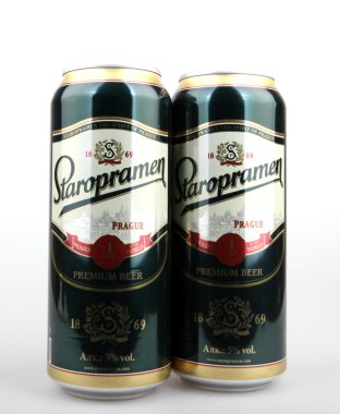 Beyaz izole Staropramen