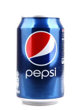 Aytos, Bulgaristan - 03 Nisan 2016: Pepsi beyaz arka plan üzerinde izole. Pepsi üretilen ve Pepsico tarafından üretilen bir gazlı meşrubat olduğunu.