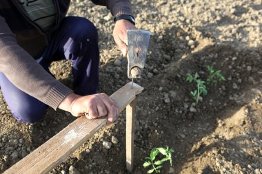 bahçede çalışan adam