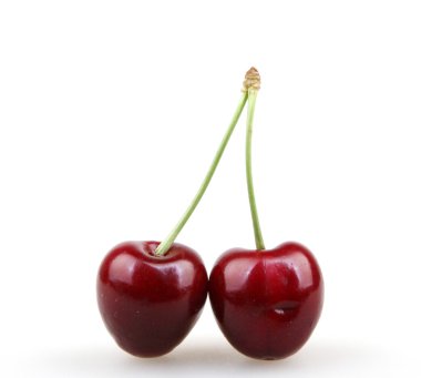 tatlı beyaz izole kiraz