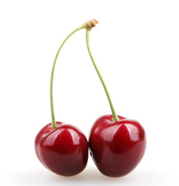 tatlı beyaz izole kiraz