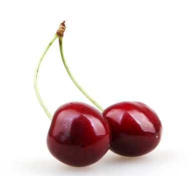 tatlı beyaz izole kiraz