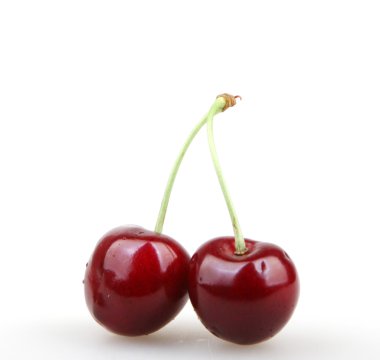 tatlı beyaz izole kiraz