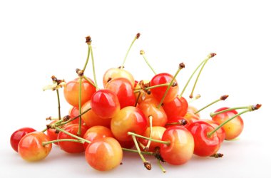 tatlı beyaz izole kiraz