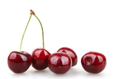 Beyaz bir arka plan - renkli görüntü kiraz