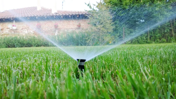 Sprinkler az automata öntözés - színes kép — Stock Fotó