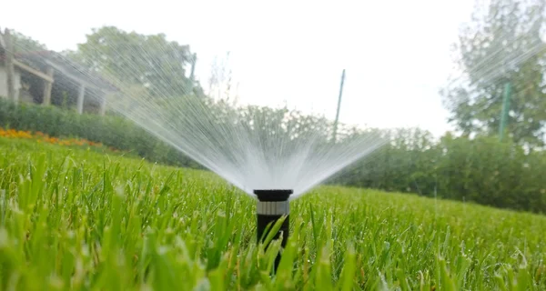 Sprinkler of automatic watering - color image — Stock Photo, Image