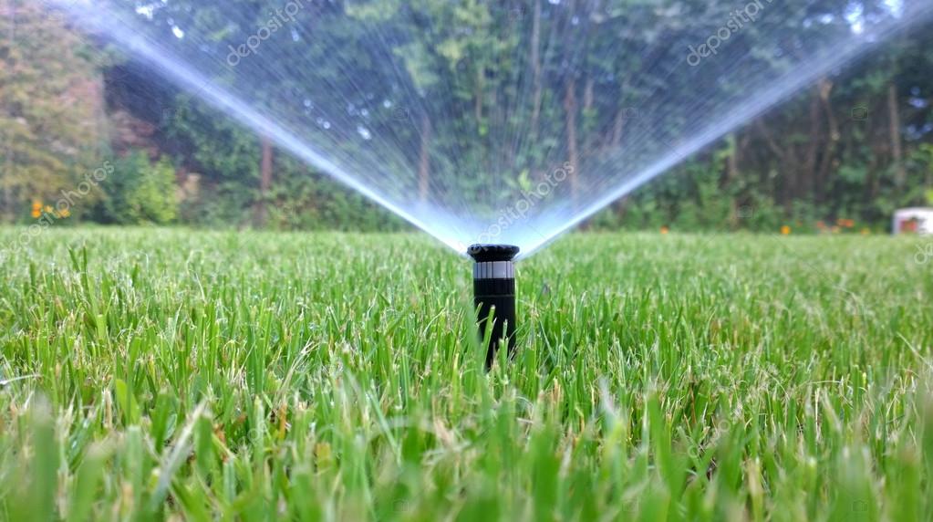 Sprinkler of automatic watering color image — Stock Photo