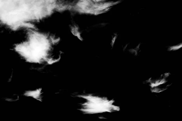 Conjunto Nubes Blancas Aisladas Contra Fondo Negro —  Fotos de Stock