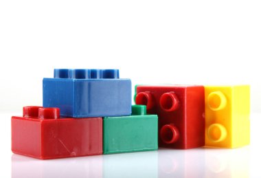 yapı taşları üzerinde beyaz izole