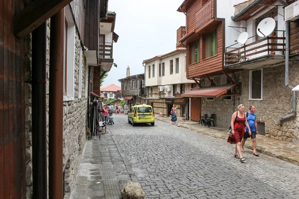 People visit Old Town on June 18, 2014 in Nessebar, Bulgaria. — Stock Photo, Image