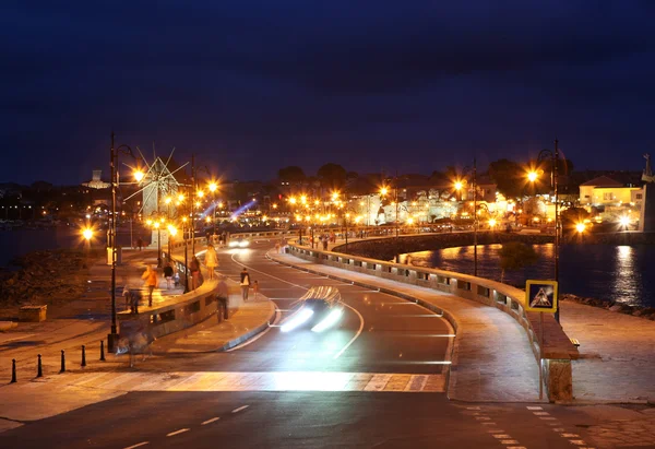 NESSEBAR, BULGARIA - JUNE 18: Nessebar at Night, June 18, 2014. Nessebar in 1956 was declared as museum city, archaeological and architectural reservation by UNESCO.