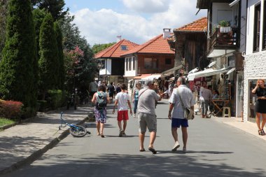 Nesebar, Bulgaristan - Ağustos 29: Ağustos 29, eski şehir ziyaret 2014 yılında nesebar, Bulgaristan. Nesebar 1956 yılında müze kent, unesco tarafından Arkeoloji ve mimari rezervasyon olarak ilan edildi.