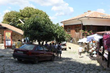 Nesebar, Bulgaristan - Ağustos 29: Ağustos 29, eski şehir ziyaret 2014 yılında nesebar, Bulgaristan. Nesebar 1956 yılında müze kent, unesco tarafından Arkeoloji ve mimari rezervasyon olarak ilan edildi.