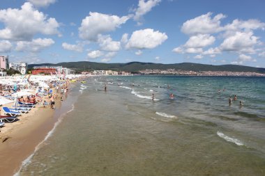 Sunny beach, Bulgaristan - Ağustos 29: Ağustos 29, sunny beach ziyaret 2014. Sunny beach Bulgaristan'ın en büyük ve en popüler sahil sahil beldesidir.