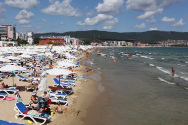 Sunny beach, Bulgaristan - Ağustos 29: Ağustos 29, sunny beach ziyaret 2014. Sunny beach Bulgaristan'ın en büyük ve en popüler sahil sahil beldesidir.