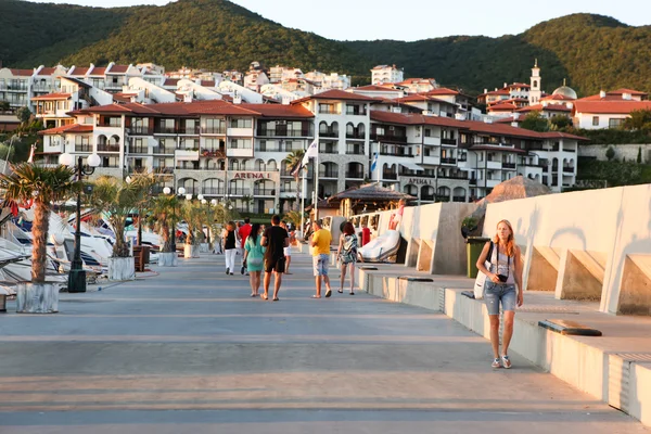 SVETI VLAS - AUGUST 29: Yachtport Marina Dinevi, August 29, 2014. Sveti Vlas is a town and seaside resort on the Black Sea coast of Bulgaria, located in Nesebar municipality, Burgas Province. — Stock Photo, Image