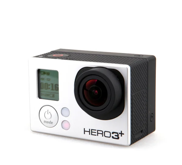 Aytos, Bulharsko - 15 října 2014: Gopro Hero3 Black Edition izolovaných na bílém pozadí. GoPro je značka osobní high-definition kamery, často používané v extremních video fotografie. — Stock fotografie
