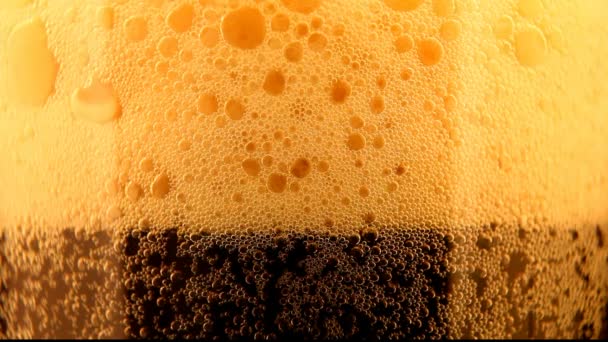 Close up of beer with bubbles — Stock Video