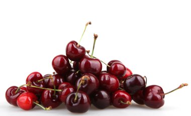 Beyaz arkaplanda kiraz izole